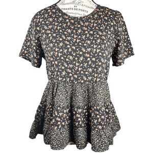 Paper Crane Blouse Top Peasant Ditsy Floral Size Small NWOT